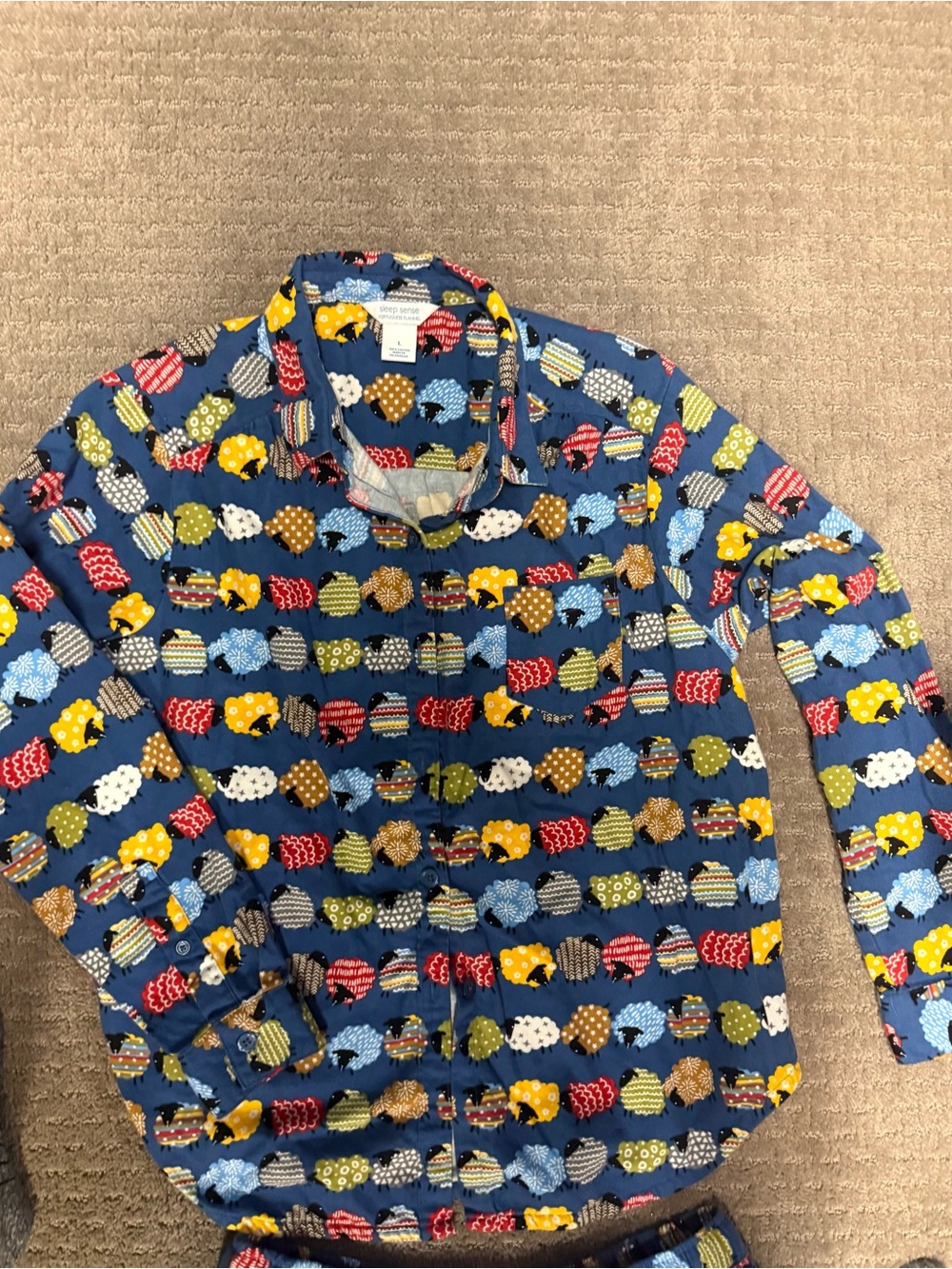 Sleep Sense lamb print flannel pajama set